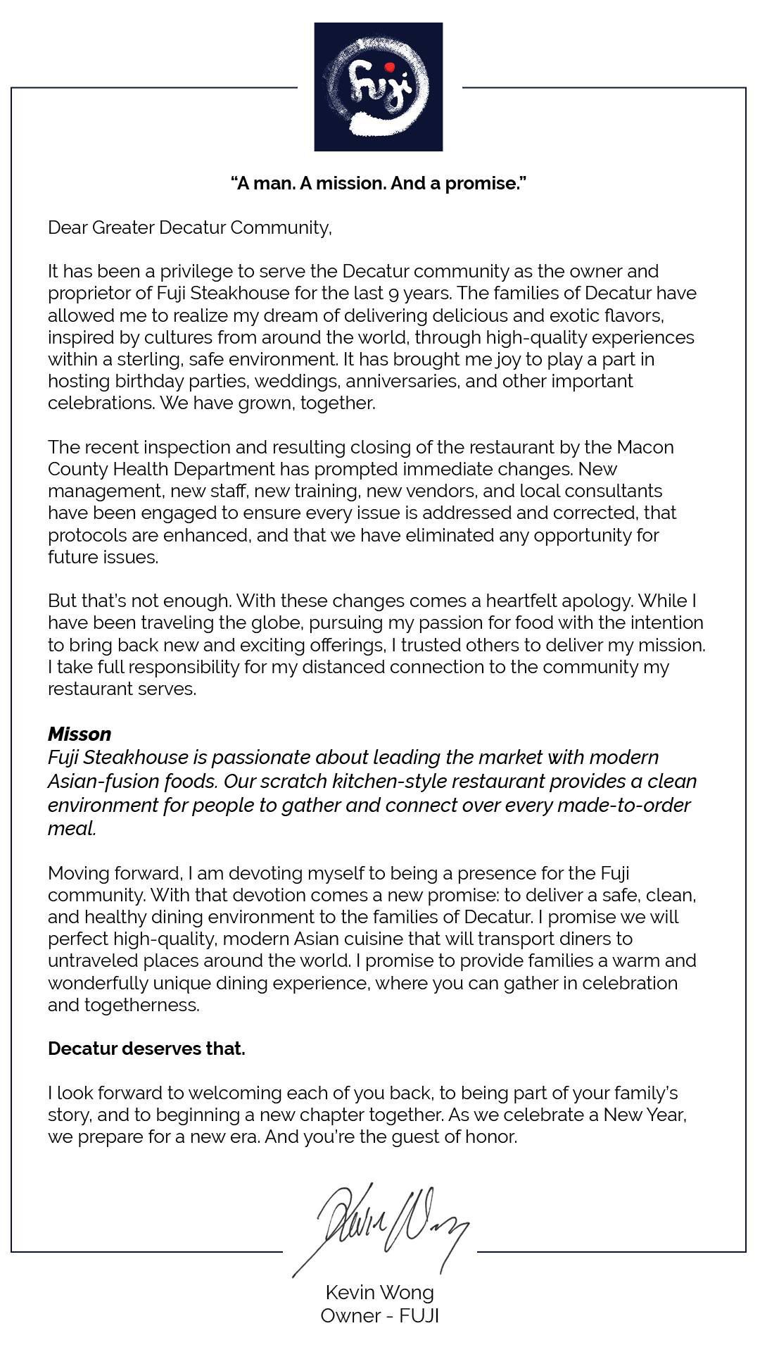 Wong letter